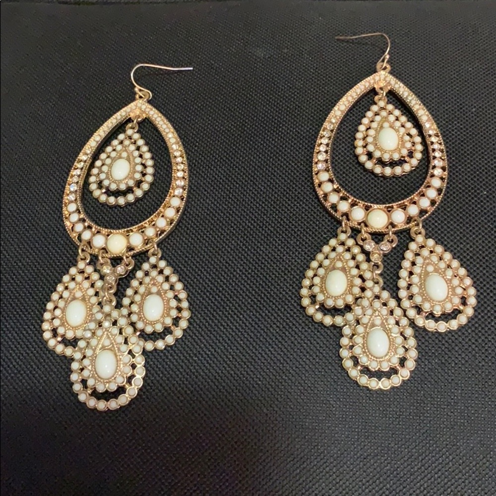 Gold tone costume earrings